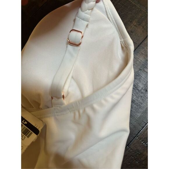 Shade and Shore White V Neck Boho Waist Tie One Piece Swimsuit Size XL - Picture 3 of 5